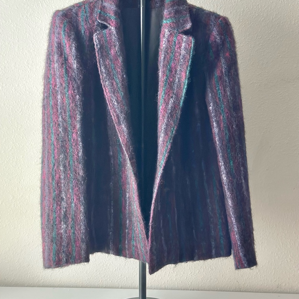 Allen Bernard Multicolor Striped Vintage Mohair Wool Blazer